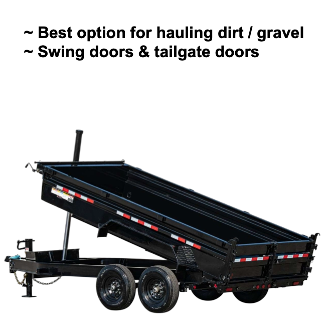 Dump Trailer: 7' x 14' x 2' hover
